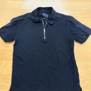 Givenchy Men's Navy Polo Shirt with Zipper